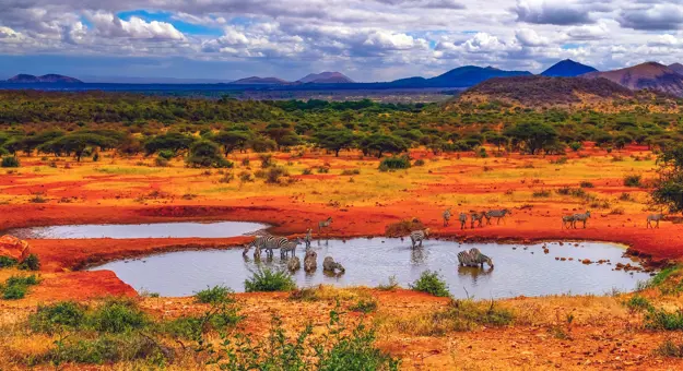 Volcanic landscape Of Tsavo East National Park