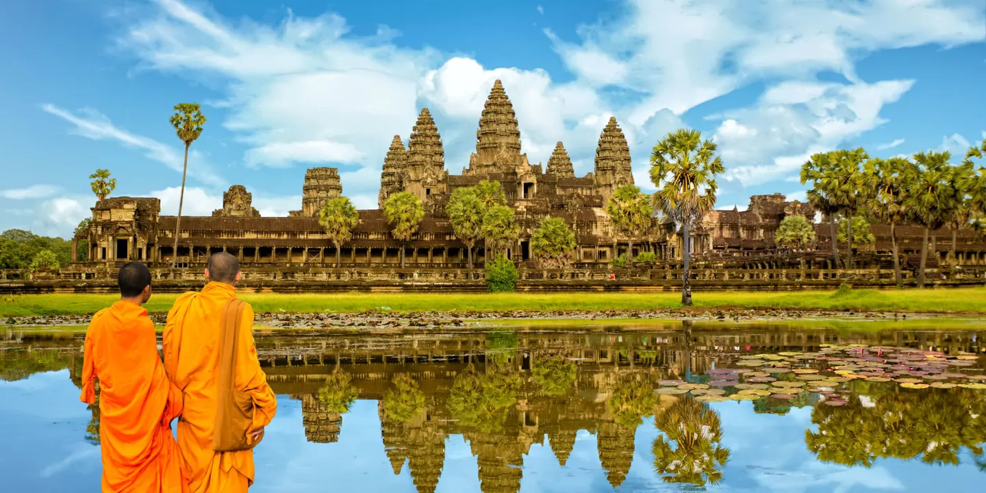 Monks at Angkor Wat, Cambodia