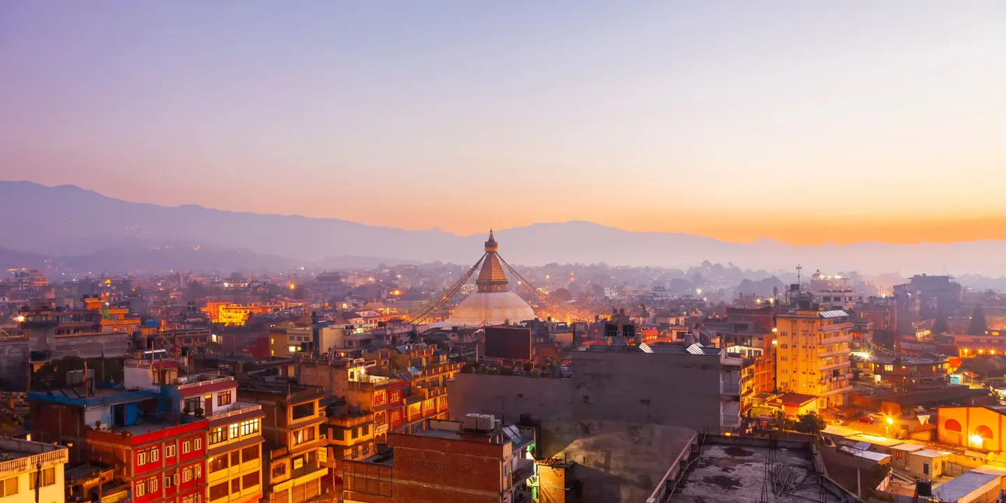 Sunset At The Boudhanath Stupa Kathmandu Nepal