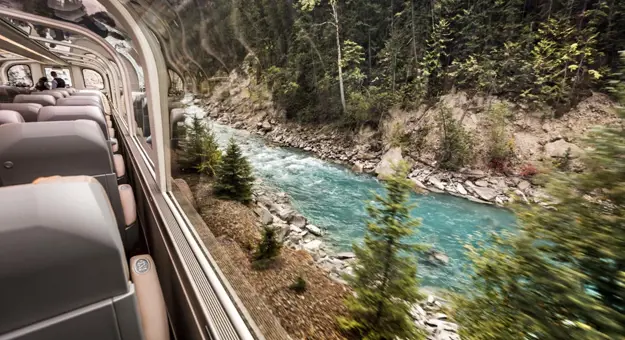 Sideview Of Rocky Mountaineer Canada