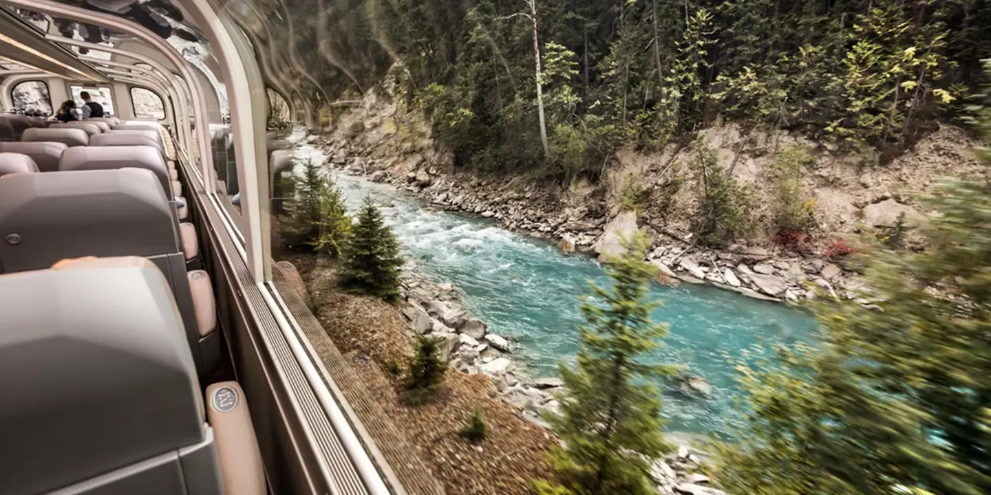 Sideview Of Rocky Mountaineer Canada