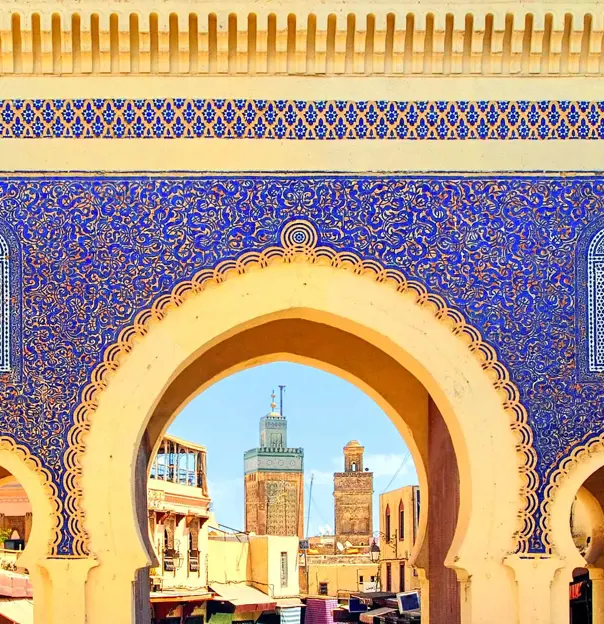 Sh 86579617 Detail Of Blue Gate Bab Boujelud In Fes, Morocco