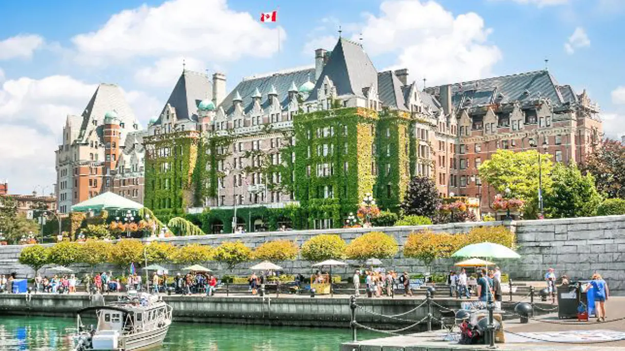 Beautiful view of Inner Harbour of Victoria, Vancouver Island, B.C., Canada