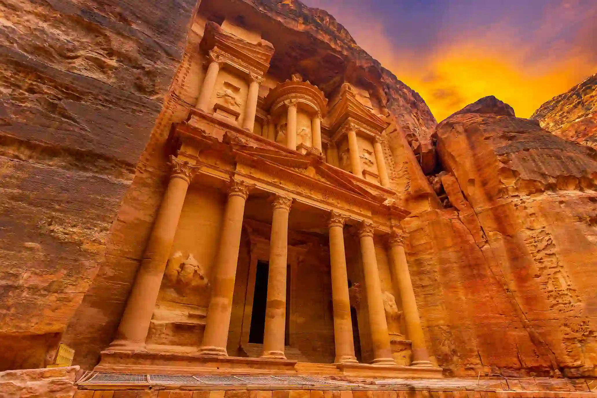  Frontal View Of The Treasury In Petra, Jordan