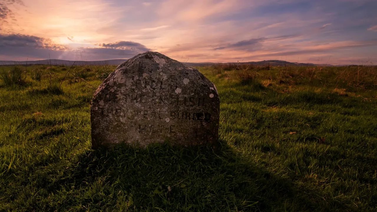  Battle Of Culloden gravestone at Culloden Moor 