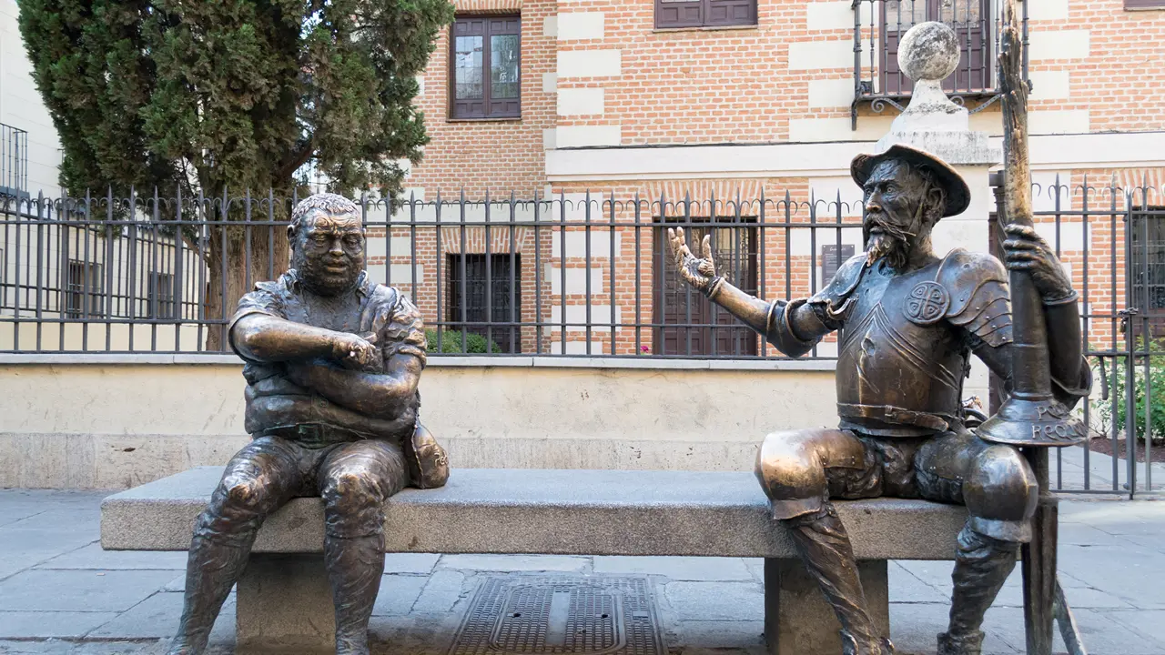  Don Quijote And Sacho Panza Iron Sculptures