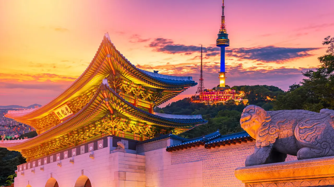 Gyeongbokgung And Seoul Tower, South Korea