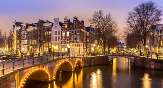 Canals at night, Amsterdam