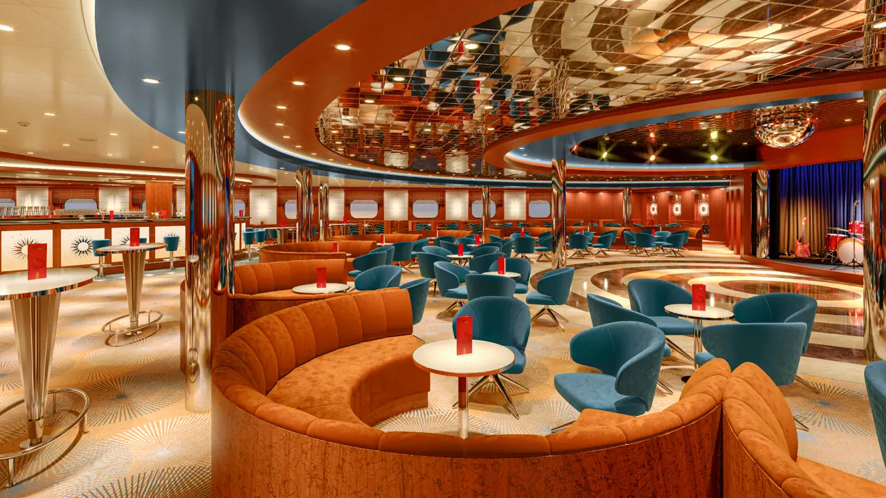 Entertainment lounge on board an Ambassador cruise ship