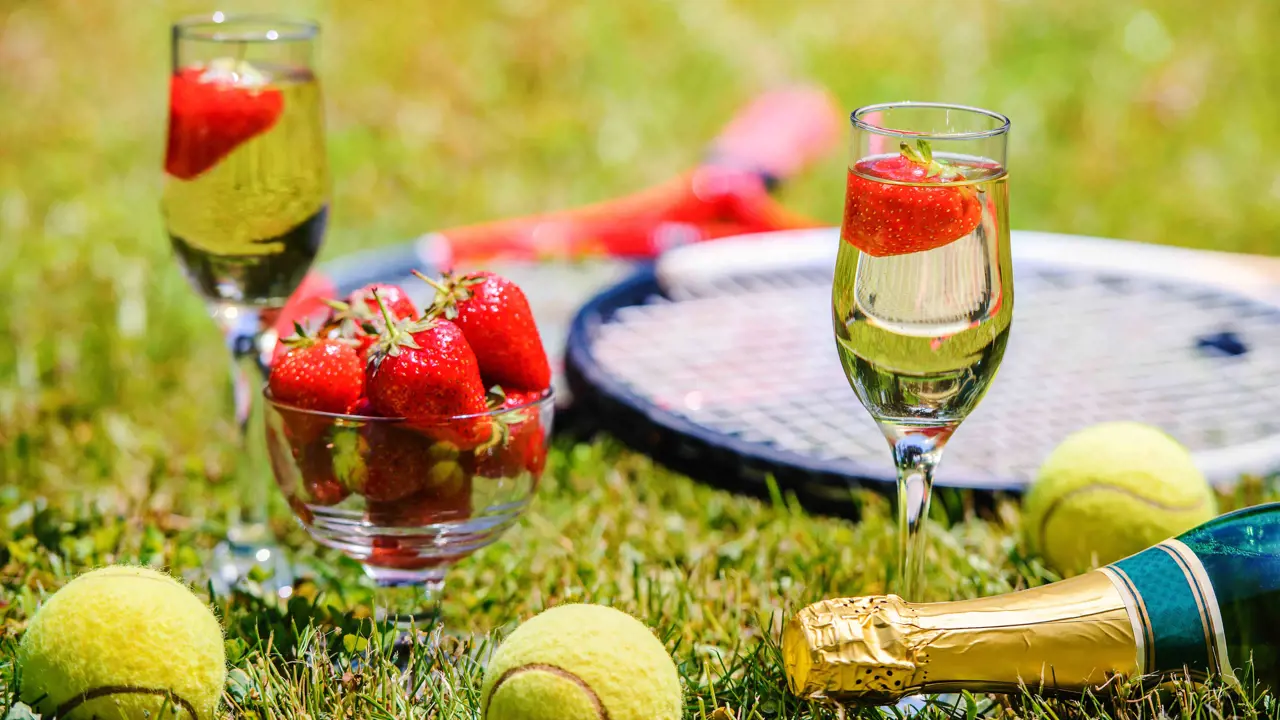 Champagne and strawberries, Wimbledon Tennis