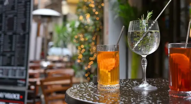 Cocktails And Drinks On Table In Rome