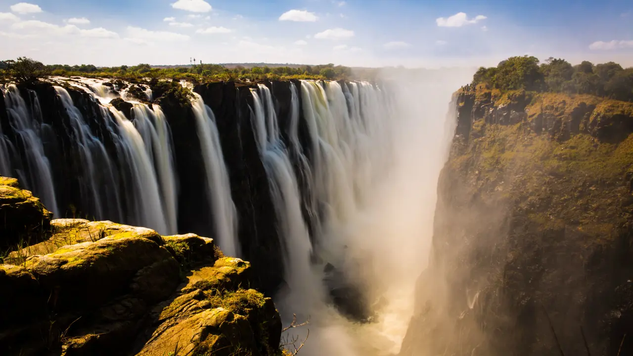 Aerial Shot of Victoria Falls in Zimbabwe