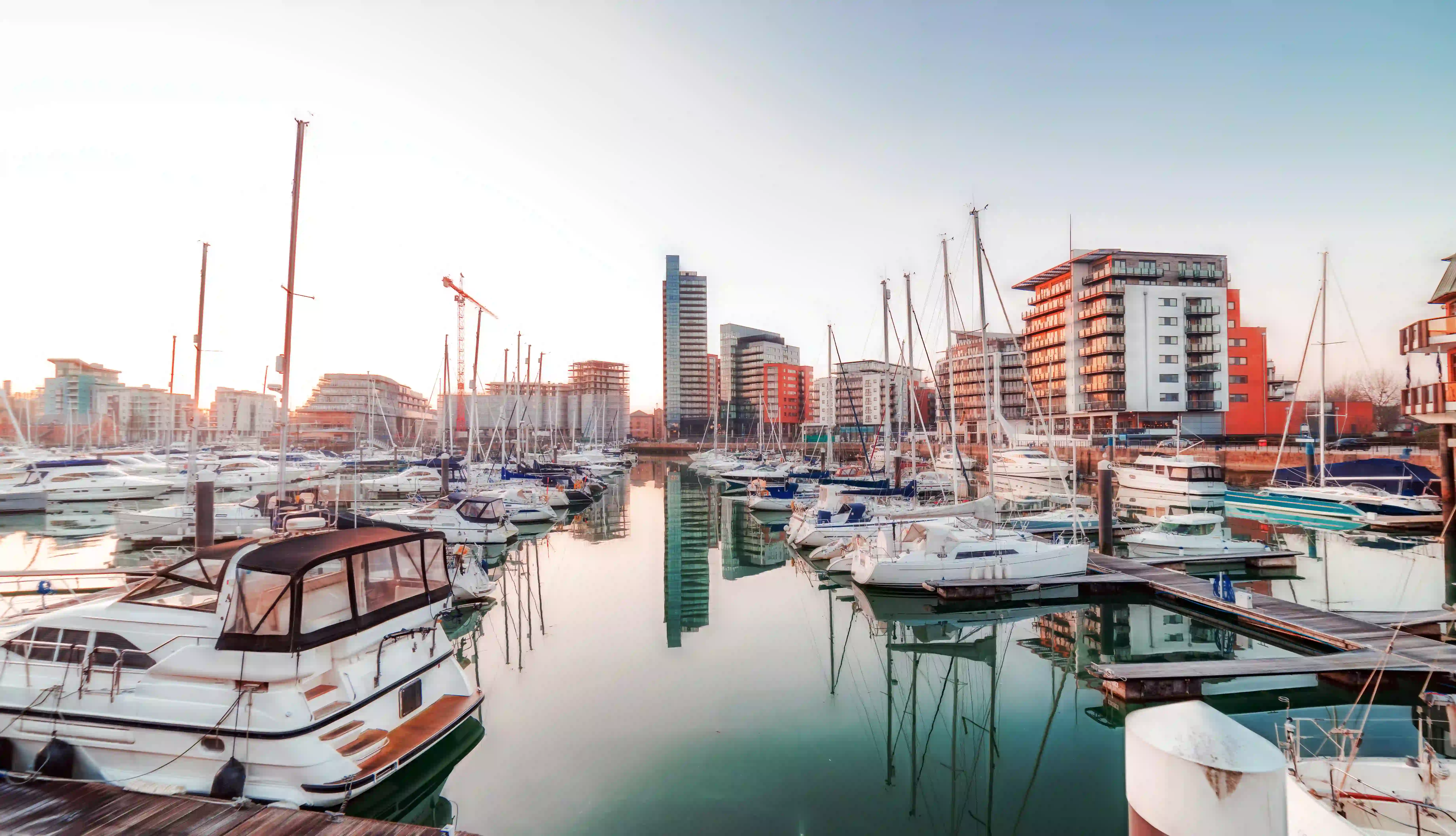 Ocean Village marina in Southampton, UK.