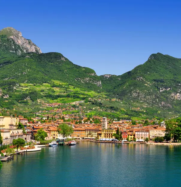 View of mountains in Lake Garda