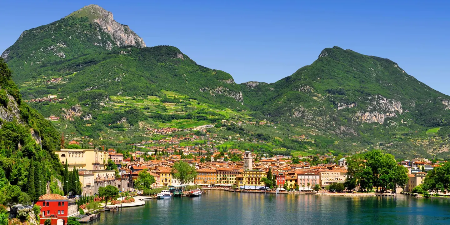 View of mountains in Lake Garda