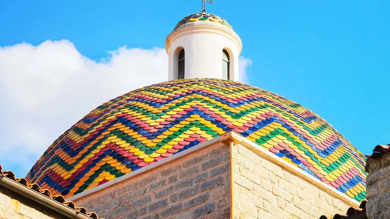 Low angle view of the Church Of San Paolo Apostolo In Olbia, Sardinia