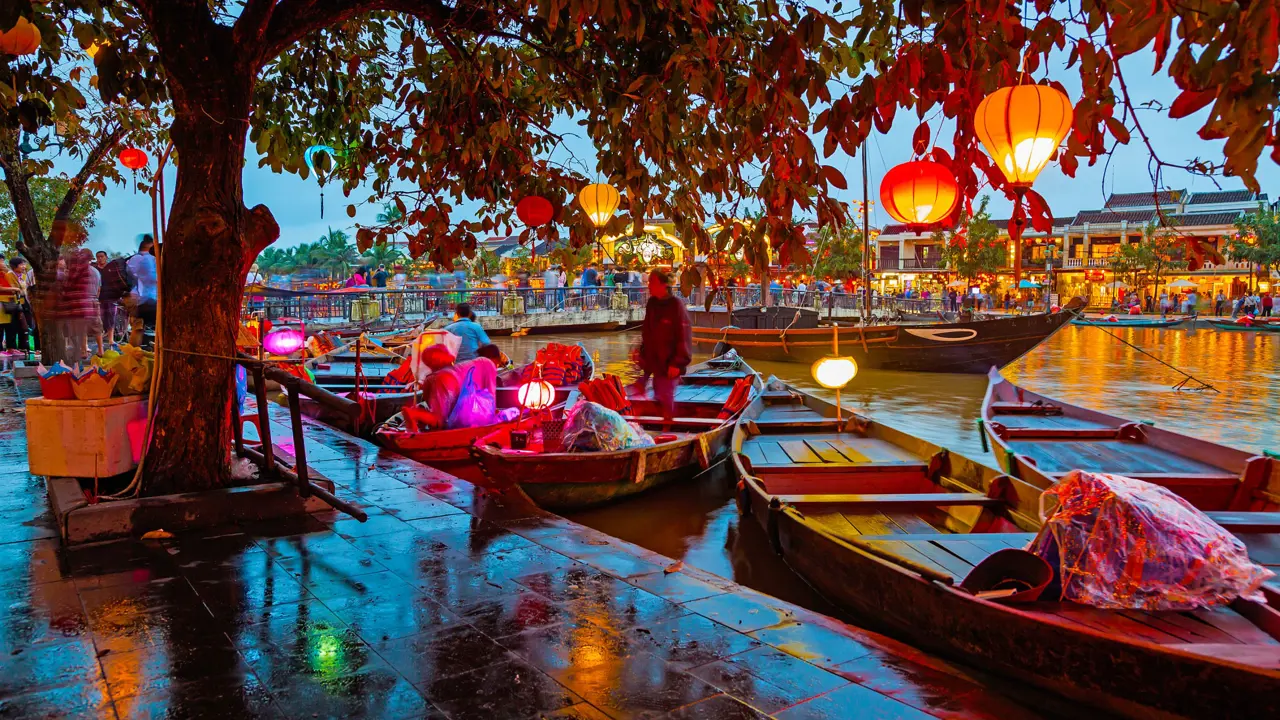 Hoi An, Vietnam at sunset 