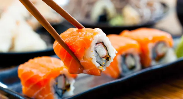 Salmon Sushi Rolls, Japanese Food