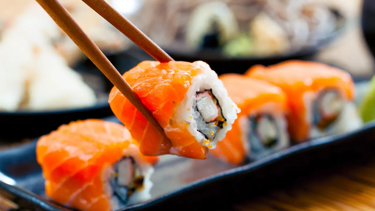 Salmon Sushi Rolls, Japanese Food