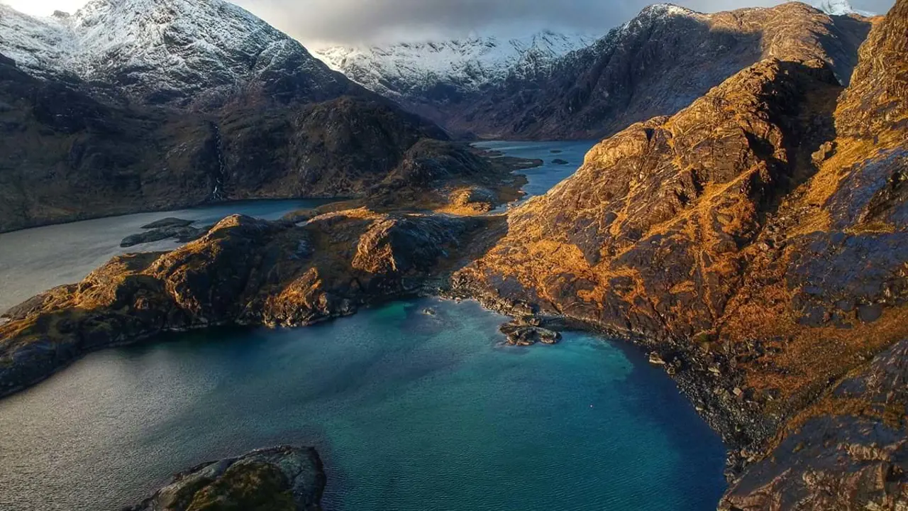 The waters of Loch Coruisk, and the mountains that surround it 