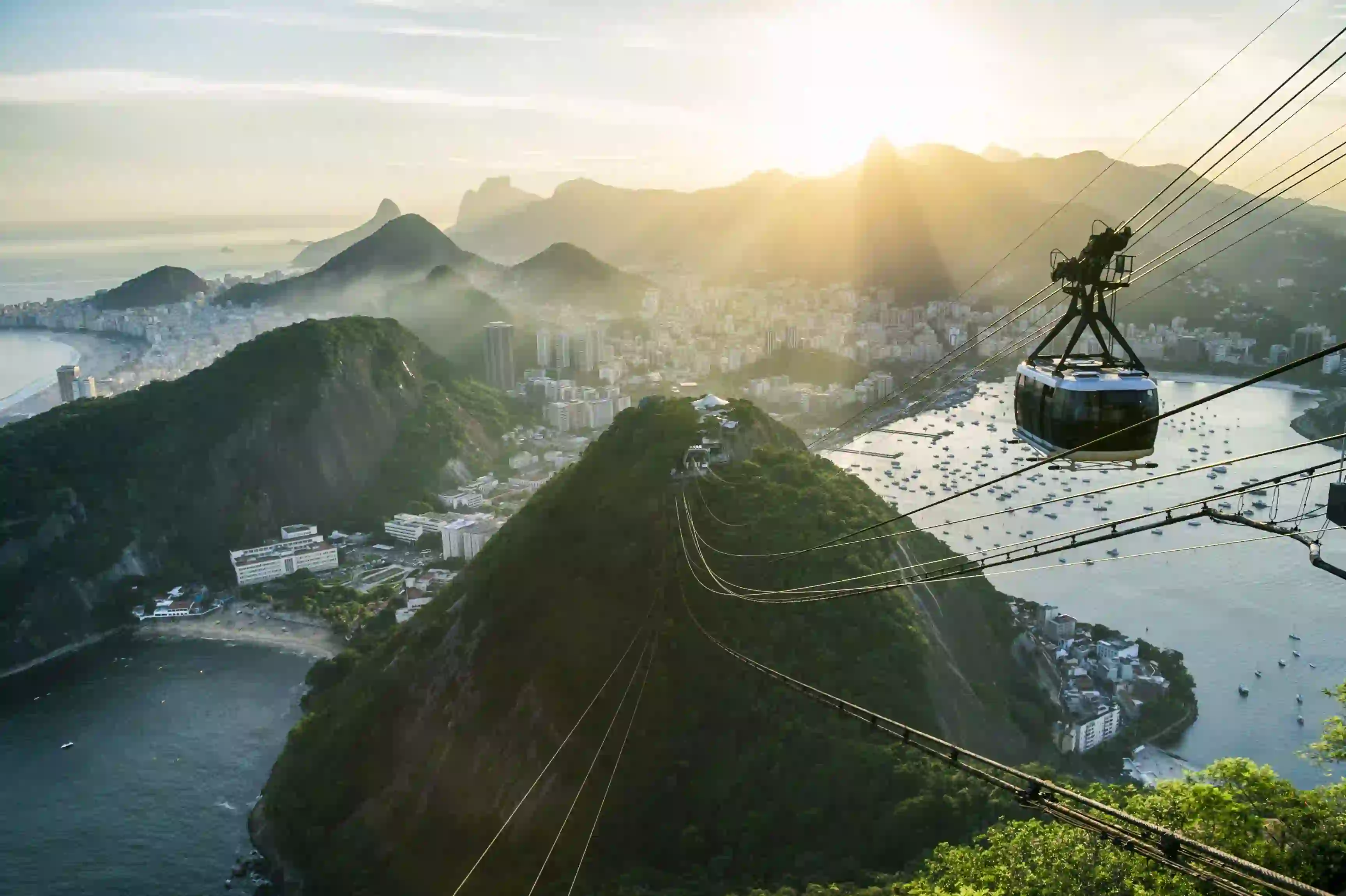 Misty view of Rio De Janeiro from Sugarloaf Mountain