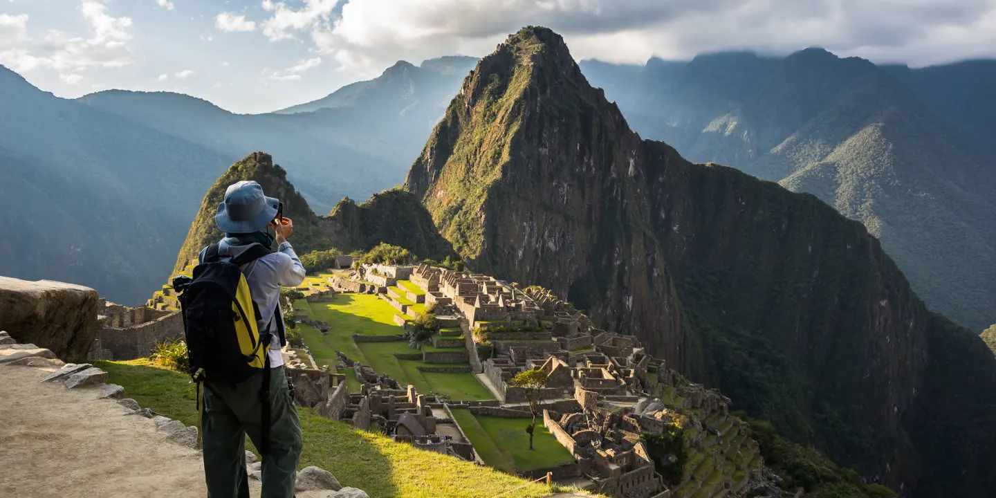 Hiker Snapping Machu Picchu