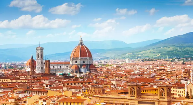 View of Florence, Italy with Cathedral of Santa Maria del Fiore 